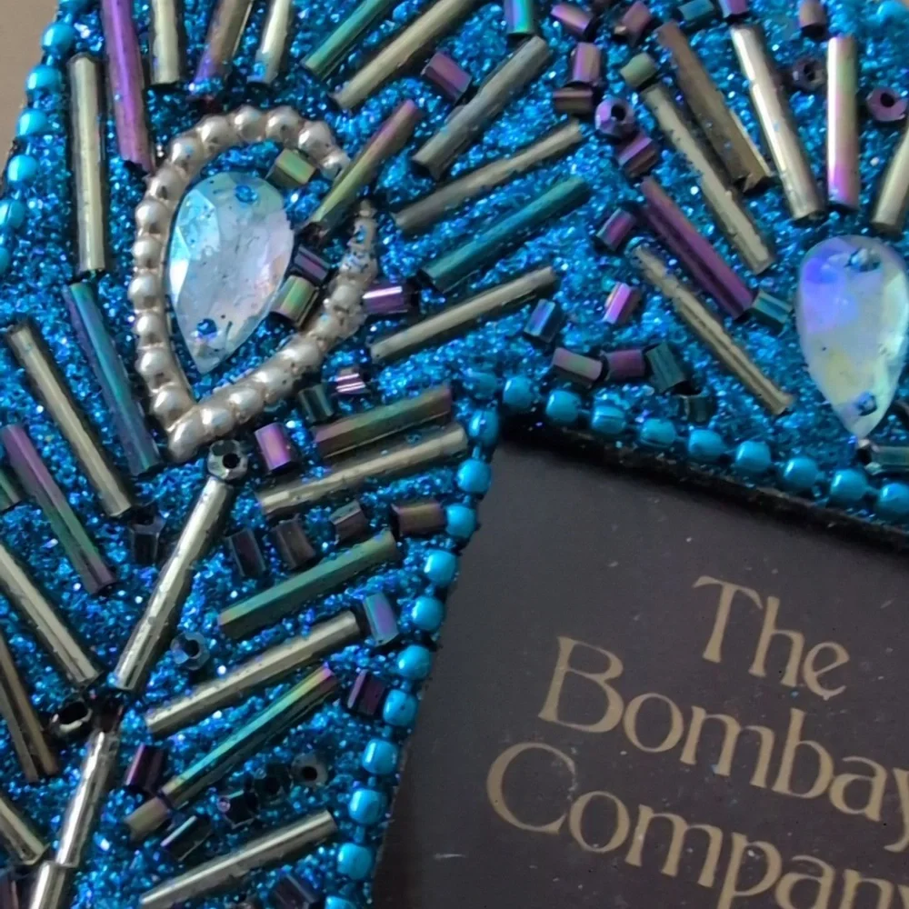 The Bombay Company Y2K Blue Peacock Frame & Trinket Box Set‎ NIP